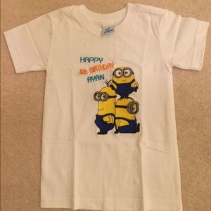 Minions birthday t-shirt size 4